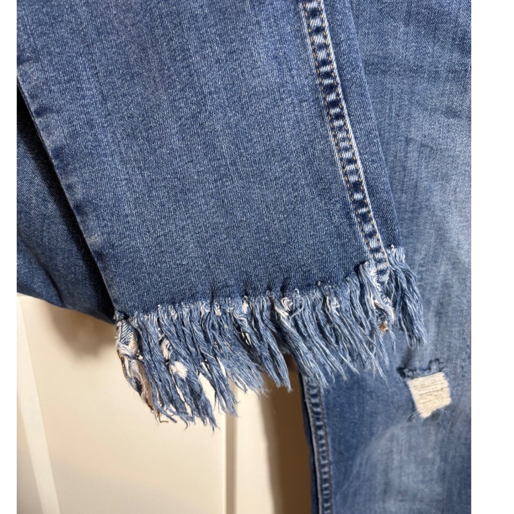 Free People Distress Mediums Wash Raw Hem Skinny Jeans‎ Size W30 - Picture 4 of 6